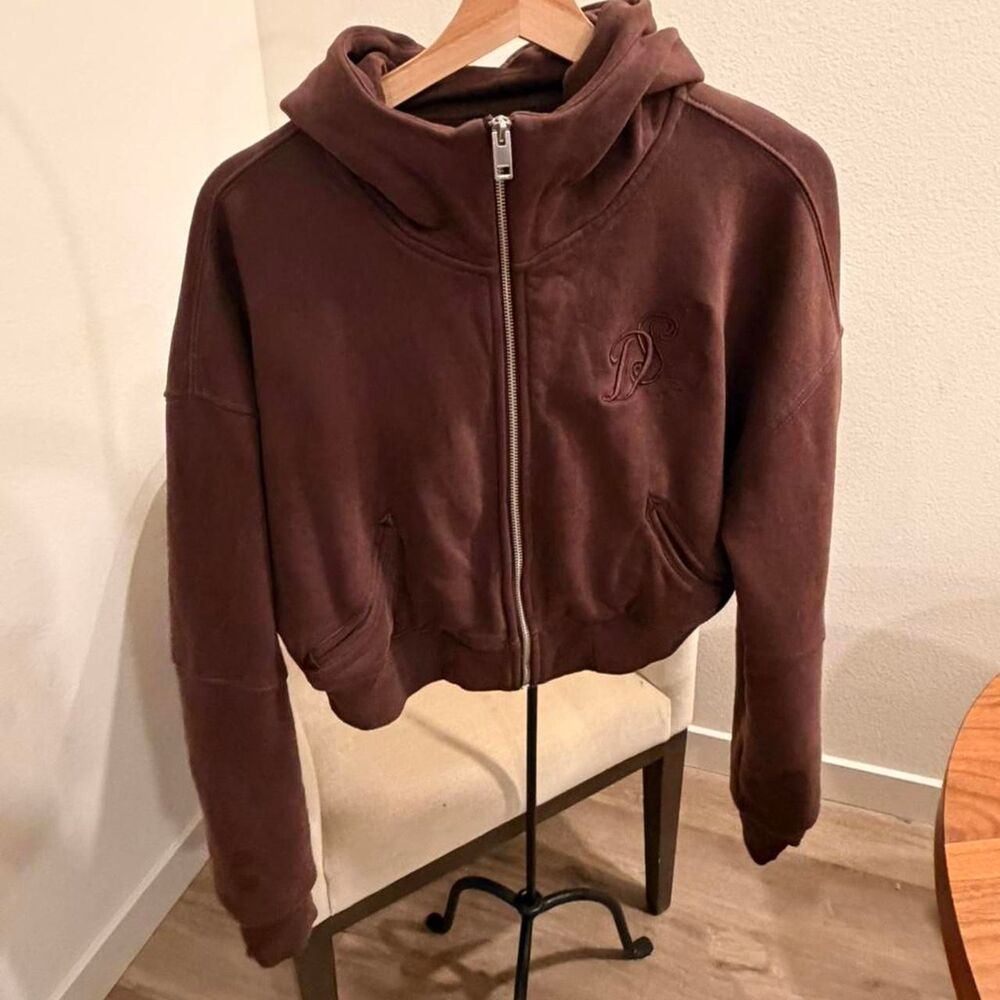 AUTHENTIC Diesel F-Reggy Cropped Zip Hoodie - Burgundy - Size M - Like New